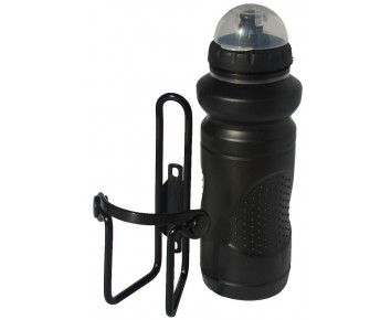 Cycle Water Bottle & Alloy Cage - Black